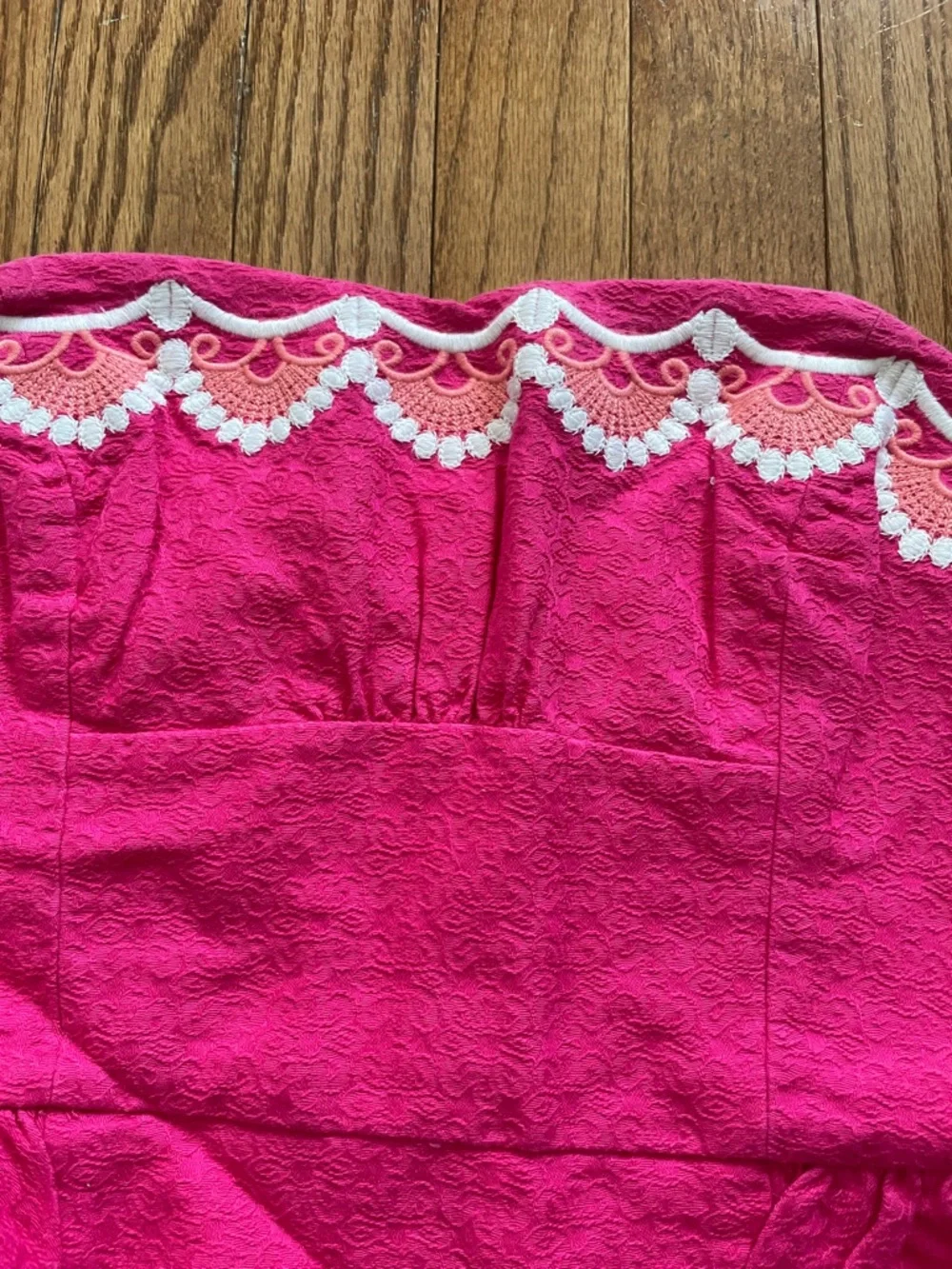 Lilly Pulitzer Pink Embroidered Strapless Dress Women’s Sz 4 - Picture 7 of 11